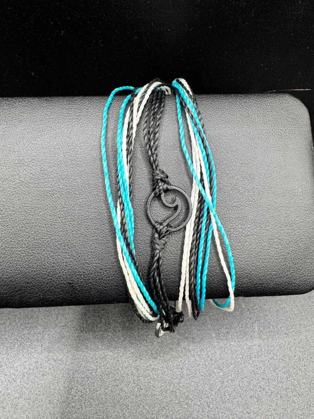 Pura Vida Black Wave Charm Turquoise Beach Surf Boho Waterproof Bracelet Stack